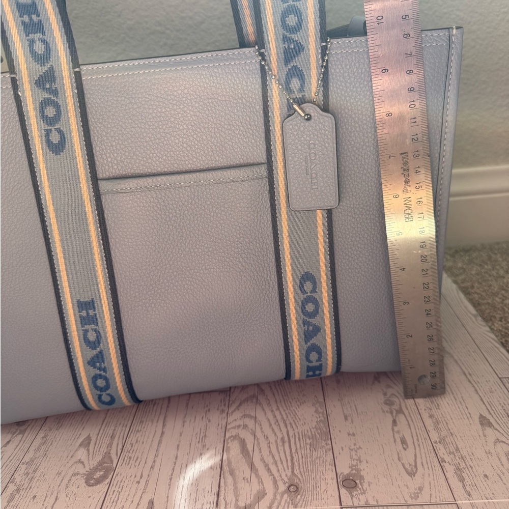 COACH Blue Leather Tote Large | Smith Tote - Picture 5 of 8